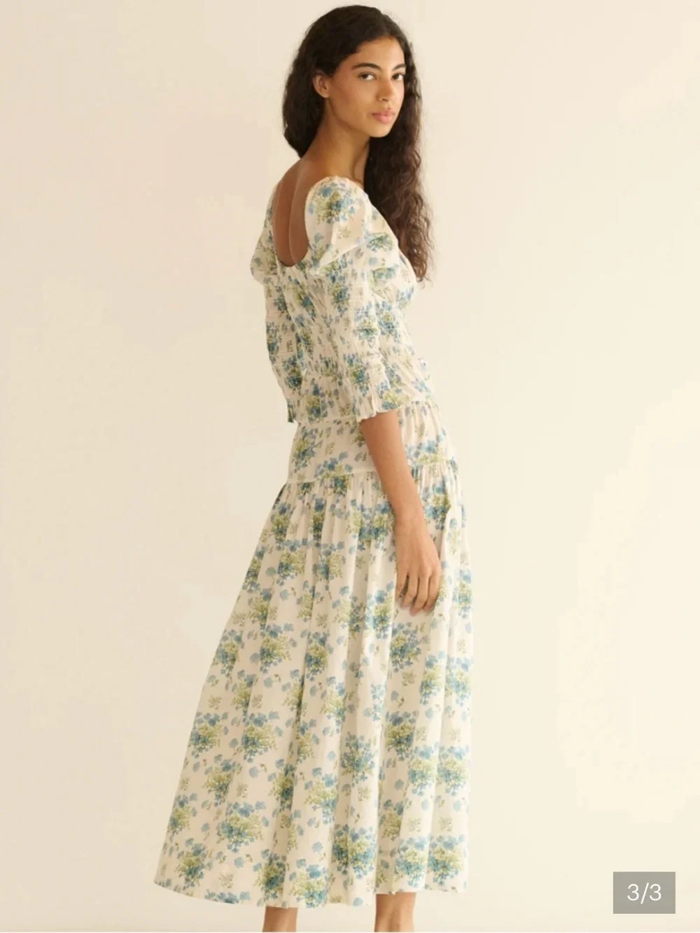 Doen Seraphina Floral Dress - CREME LANTANA FLORAL - Picture 3 of 7